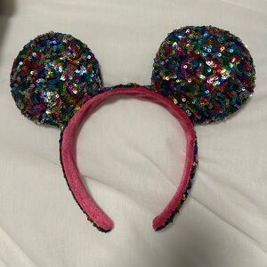 Disney Sequin Mouse Ears Headband - Multicolor and Pink